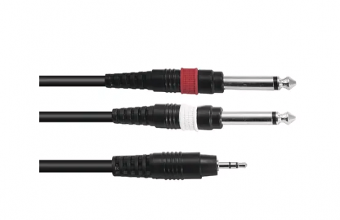 Laidas 3.5mm stereo - 2x6.35mm mono (K-K) 3m Omnitronic